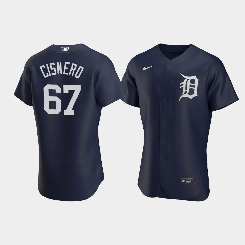 Jose Cisnero 67 Detroit Tigers Team Logo Navy Alternate Jersey Jersey