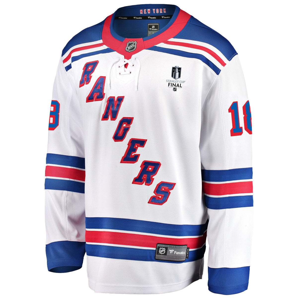 New York Rangers Andrew Copp 18 Away 2022 Stanley Cup Final Breakaway Men Jersey - White