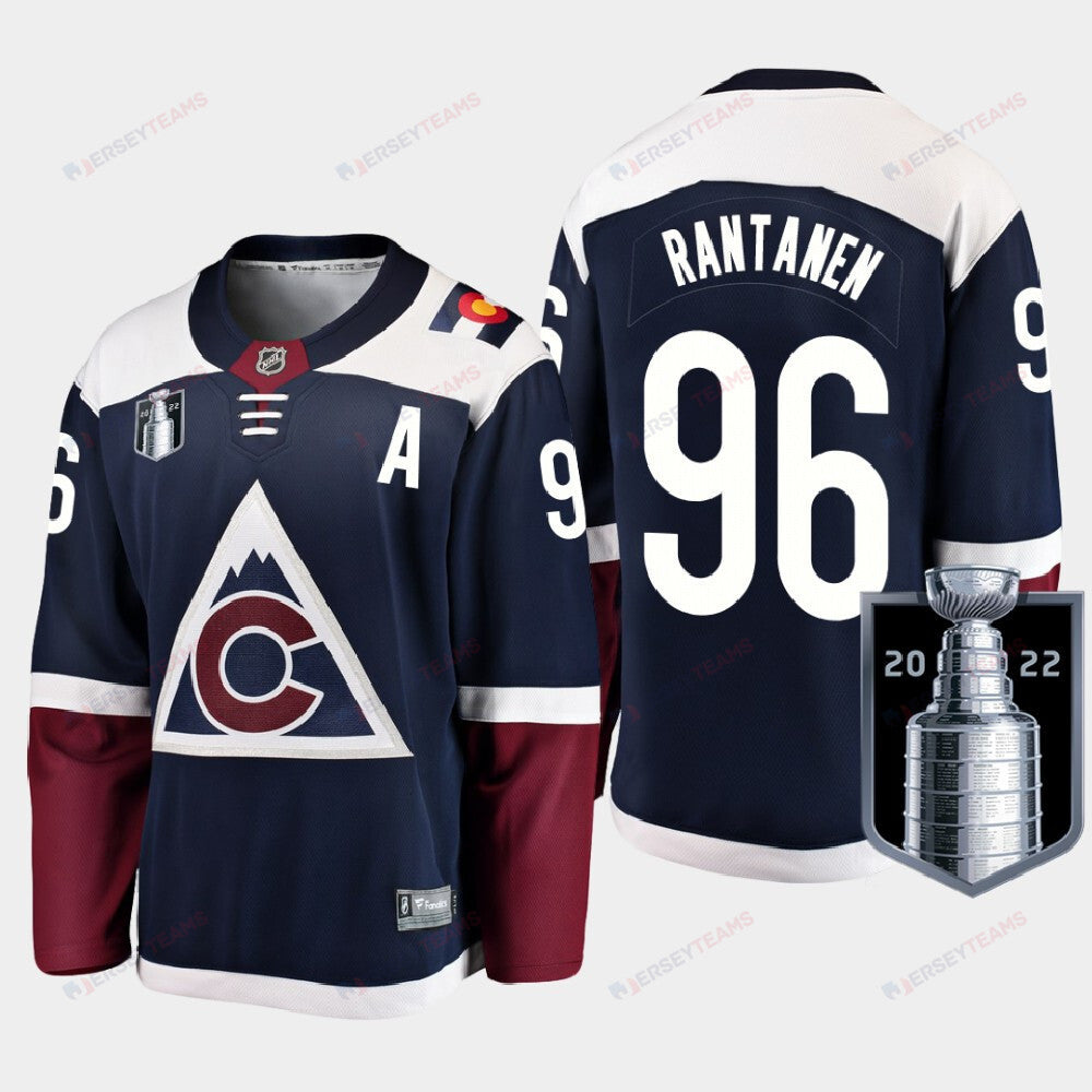 Colorado Avalanche 96 Mikko Rantanen Stanley Cup Final Navy Equipment Jersey Alternate