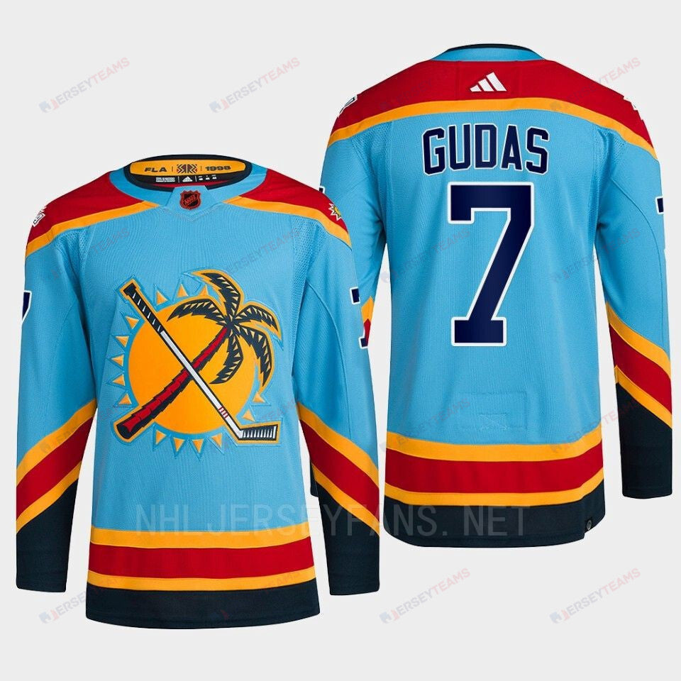 Florida Panthers 2022 Reverse Retro 2.0 Radko Gudas 7 Blue Primegreen Jersey Men's