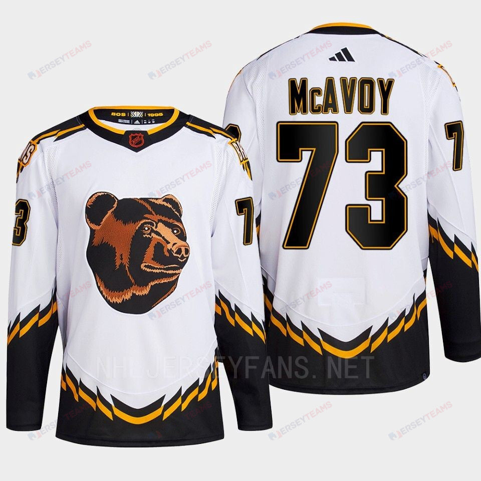Boston Bruins 2022 Reverse Retro 2.0 Charlie McAvoy 73 White Primegreen Jersey Men's