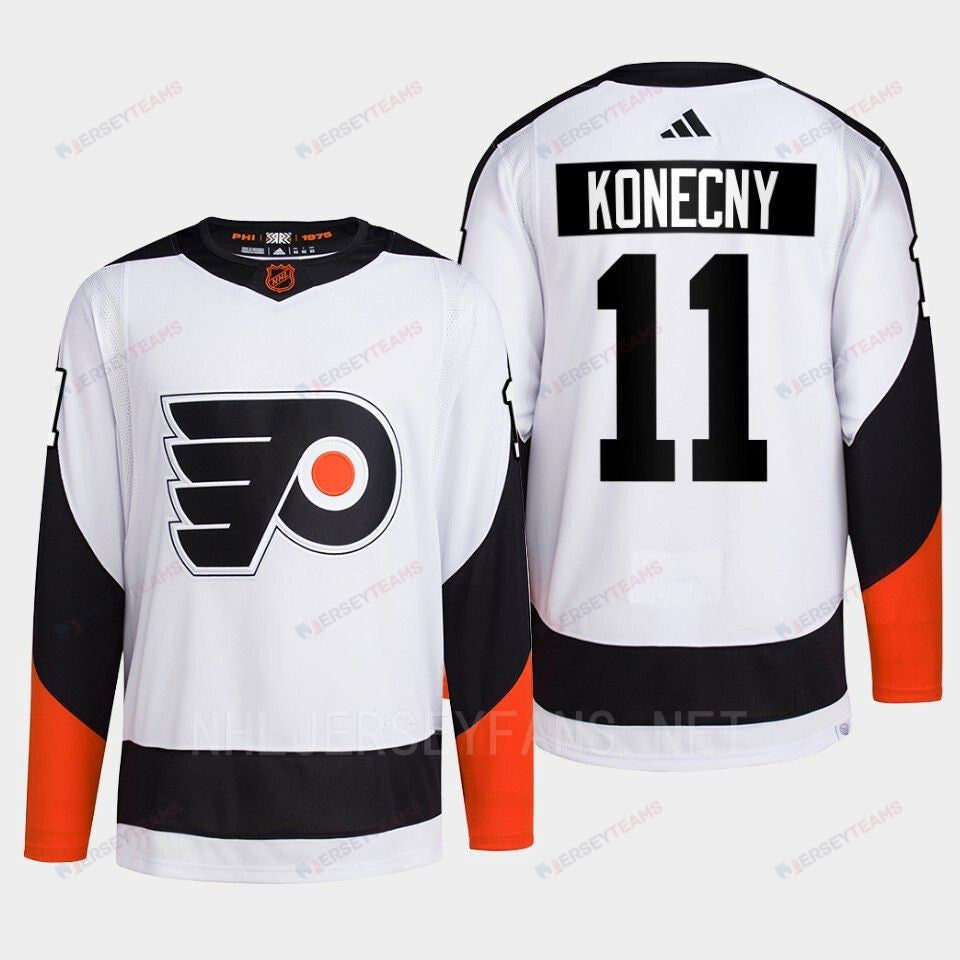 Philadelphia Flyers 2022 Reverse Retro 2.0 Travis Konecny 11 White Primegreen Jersey Men's