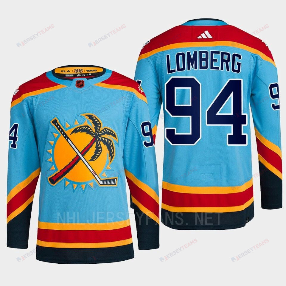 Florida Panthers 2022 Reverse Retro 2.0 Ryan Lomberg 94 Blue Primegreen Jersey Men's