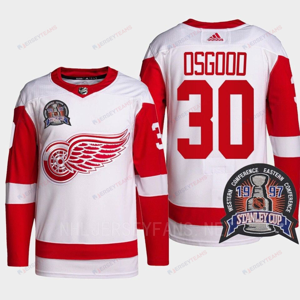 Chris Osgood 30 1997 Stanley Cup Detroit Red Wings Red Jersey 25th Anniversary