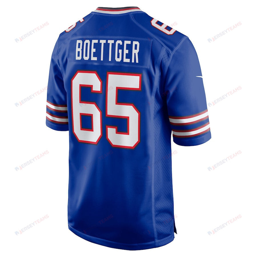 Ike Boettger 65 Buffalo Bills Game Player Jersey - Royal