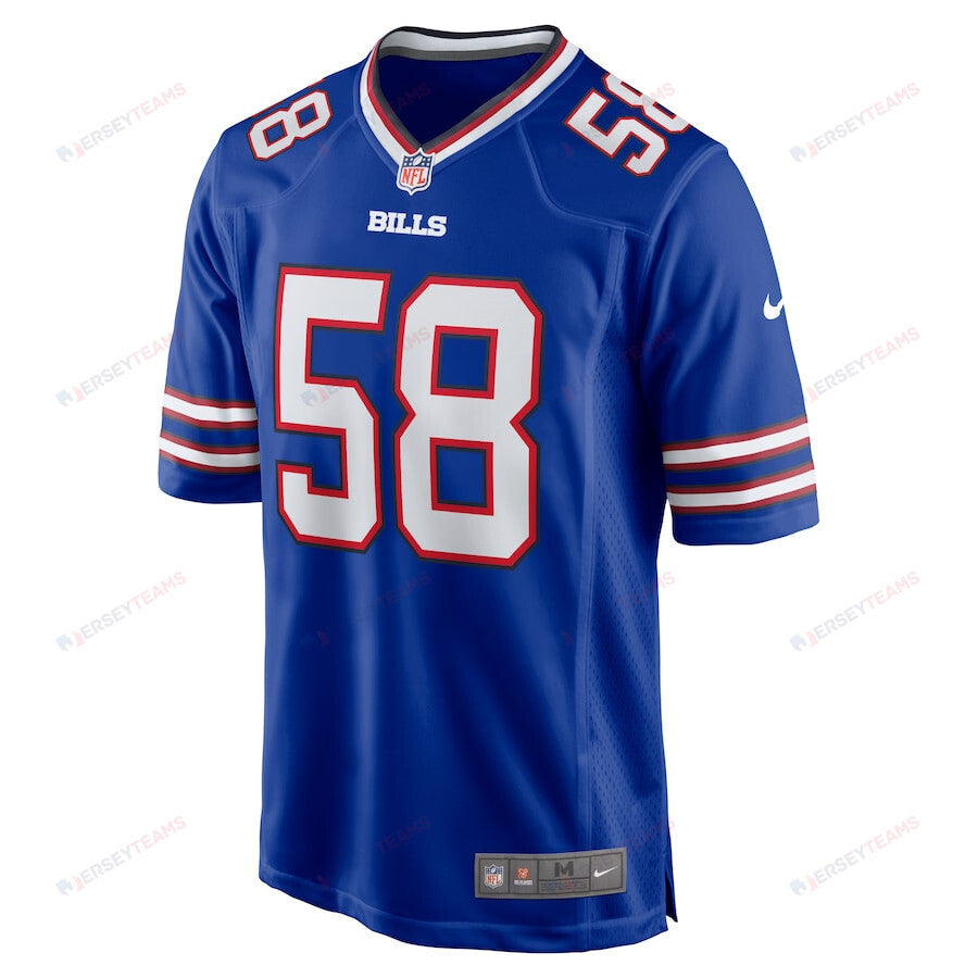 Matt Milano 58 Buffalo Bills Game Player Jersey - Royal