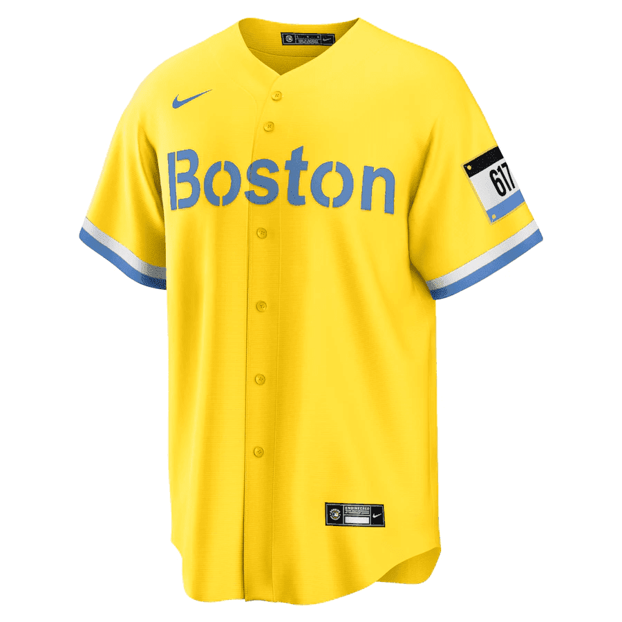 Enrique Hernandez 5 Boston Red Sox City Connect Jersey - Gold/Light Blue