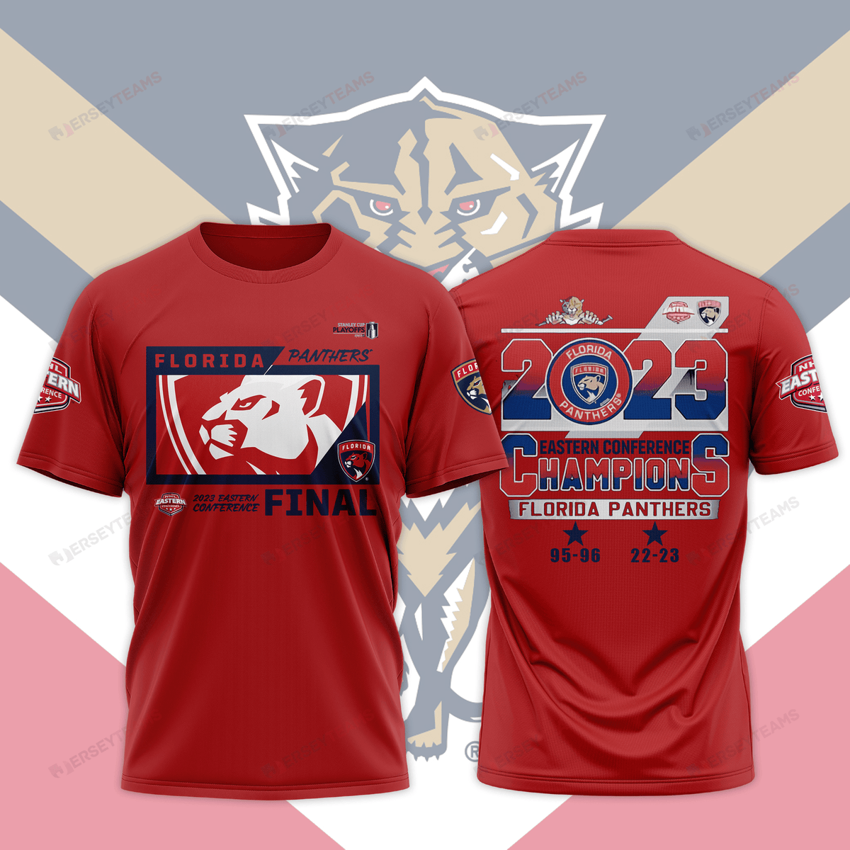 Florida Panthers Eastern Conference 2023 Champs All Over Printed T-shirt - Red