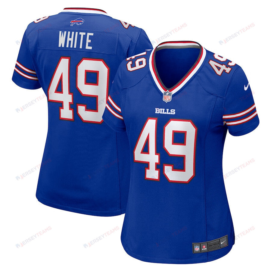 DaShaun White 49 Buffalo Bills Women's Team Game Jersey - Royal