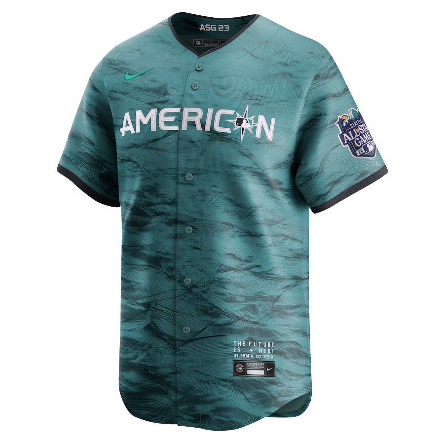 Shohei Ohtani 17 Los Angeles Angels Signed Logo 2023 All-Star Game Limited Player Men Jersey - Teal