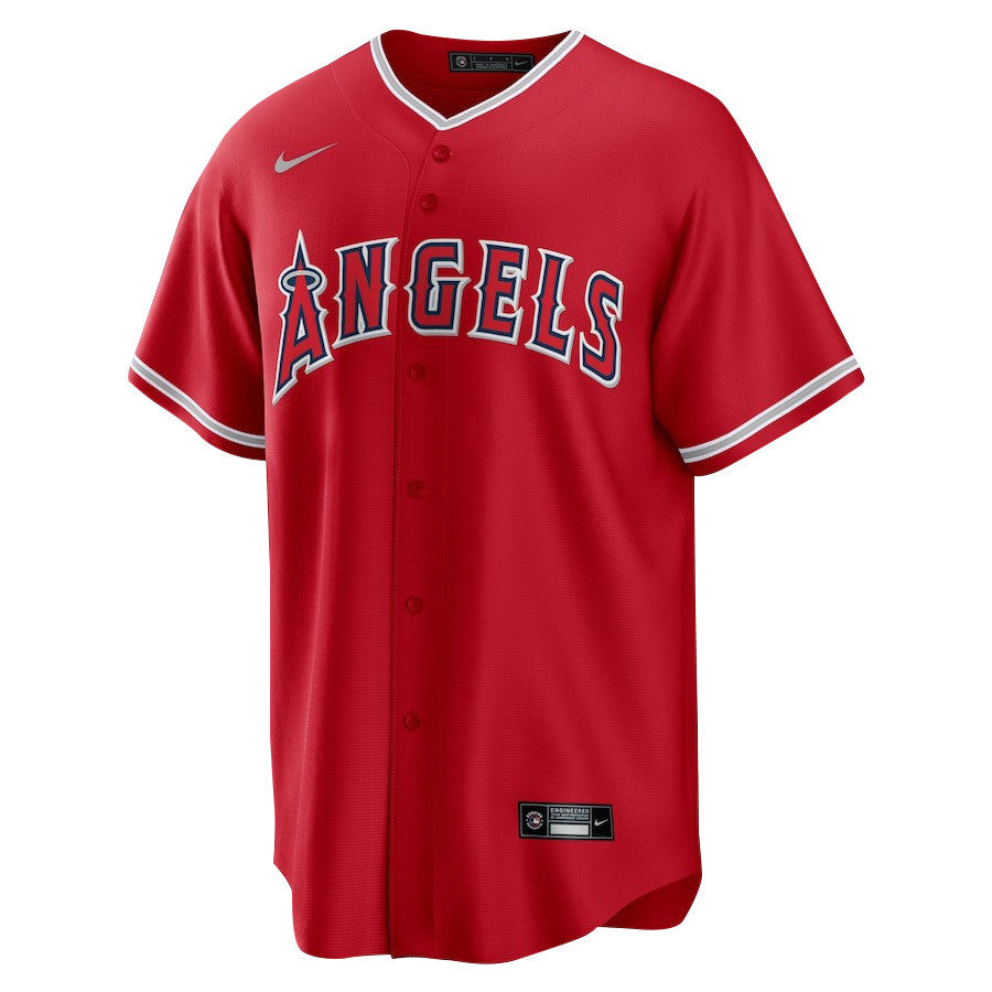 Shohei Ohtani 17 Los Angeles Angels Signed Run 2023 Alternate Player Men Jersey - Red