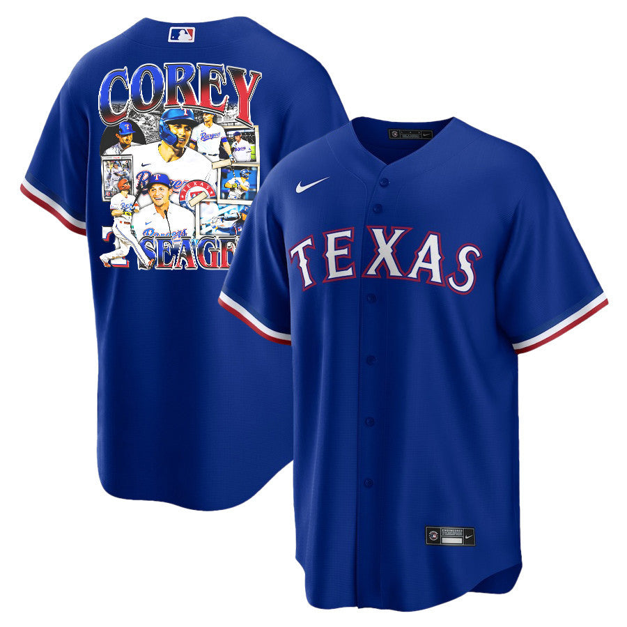 Corey Seager 5 Texas Rangers Journey 2023 Away Player Men Jersey - Royal