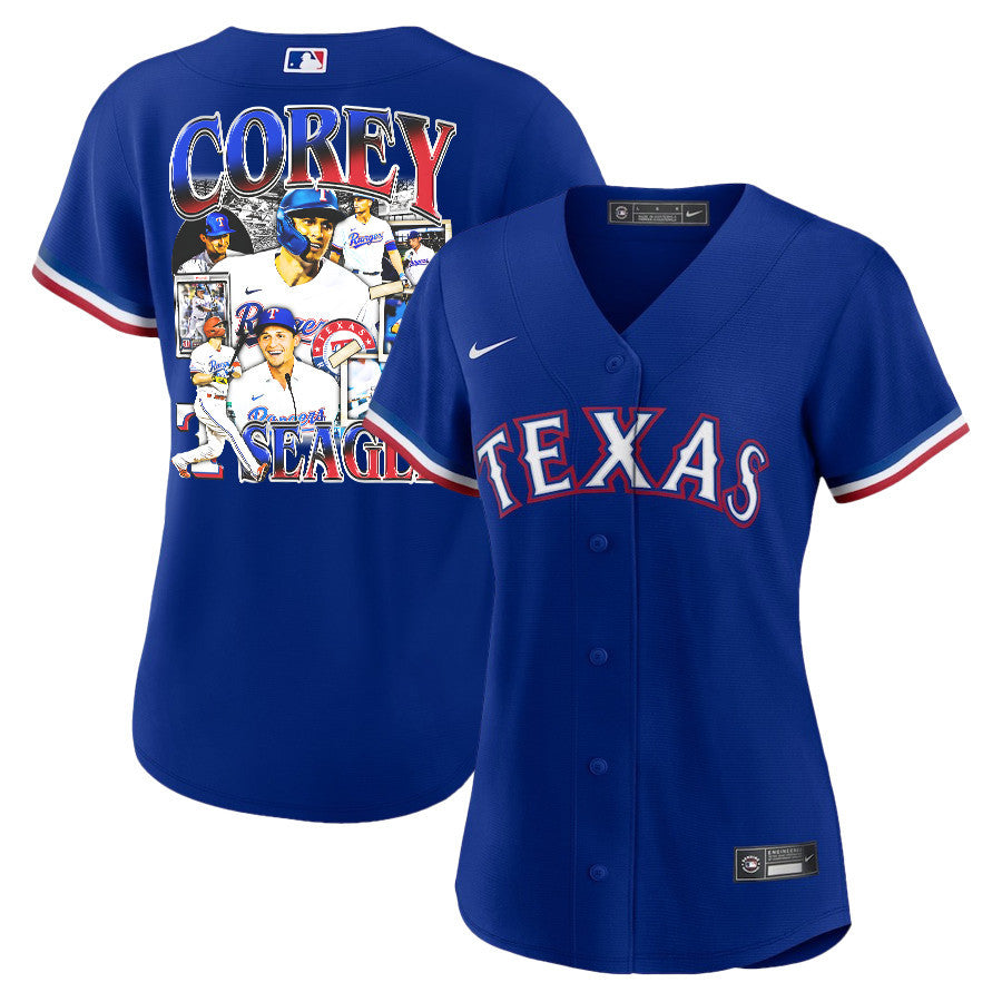 Corey Seager 5 Texas Rangers Journey 2023 Alternate Player Women Jersey - Royal