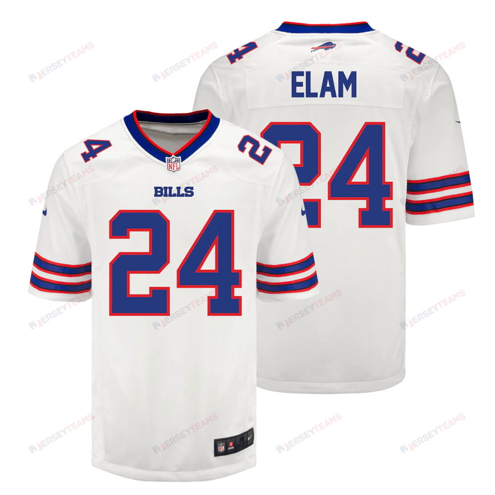 Kaiir Elam 24 Buffalo Bills Men Away Game Jersey - White