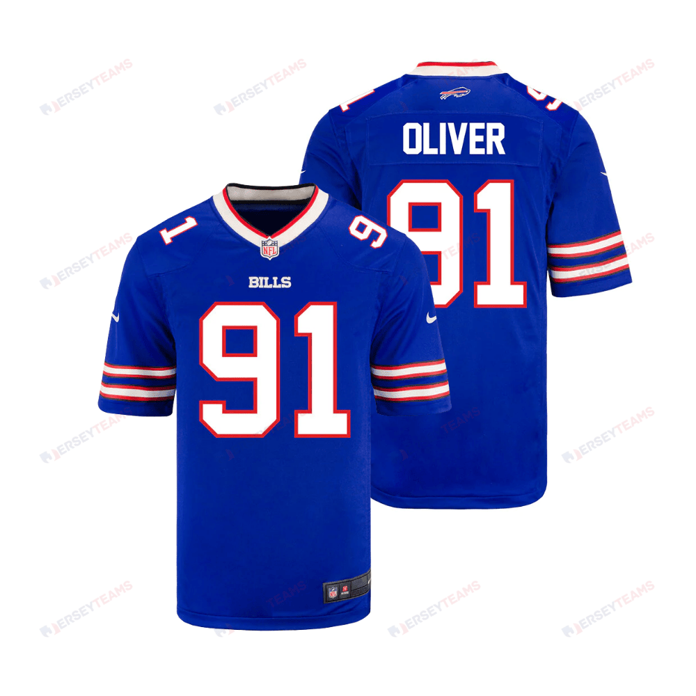 Ed Oliver 91 Buffalo Bills YOUTH Home Game Jersey - Royal