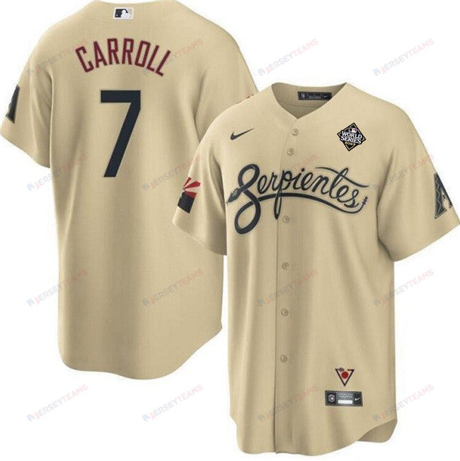 Corbin Carroll 7 Arizona Diamondbacks 2023 World Series Men Jersey - Gold