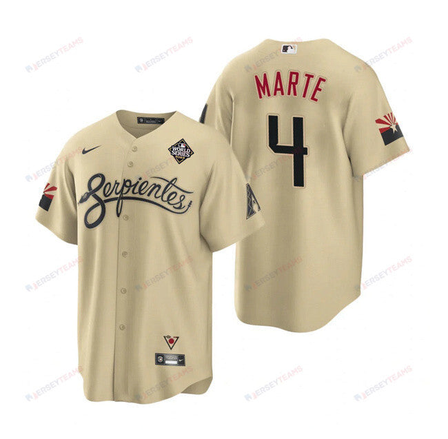 Ketel Marte 4 Arizona Diamondbacks 2023 World Series Men Jersey - Gold