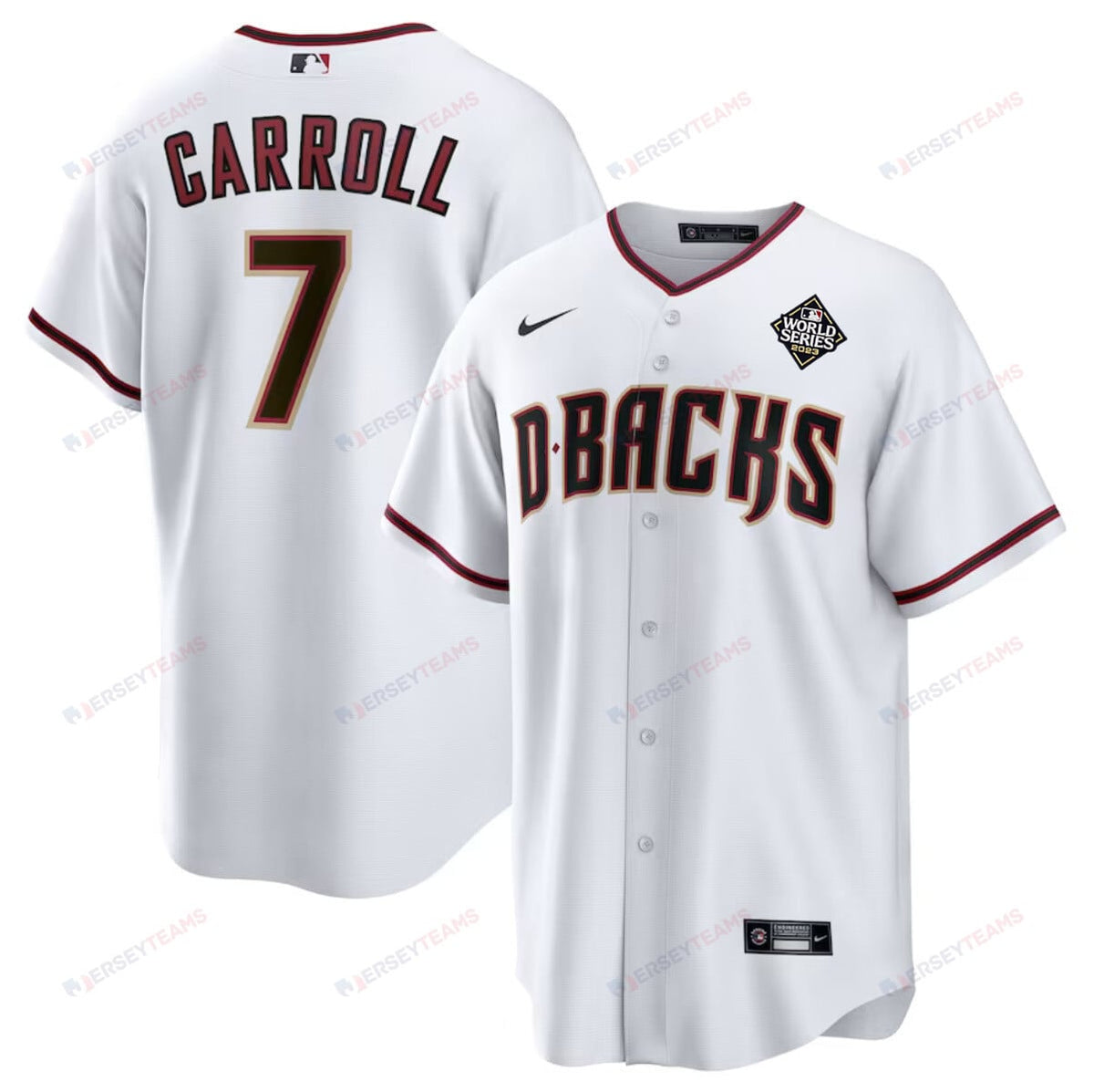 Corbin Carroll 7 Arizona Diamondbacks 2023 World Series Men Jersey - White
