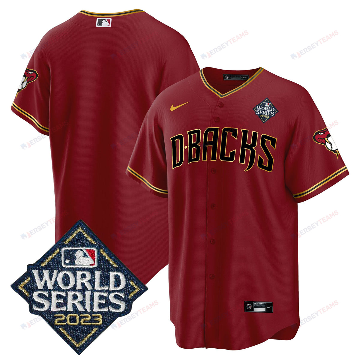 Arizona Diamondbacks 2023 World Series Men Jersey - Crimson Gold