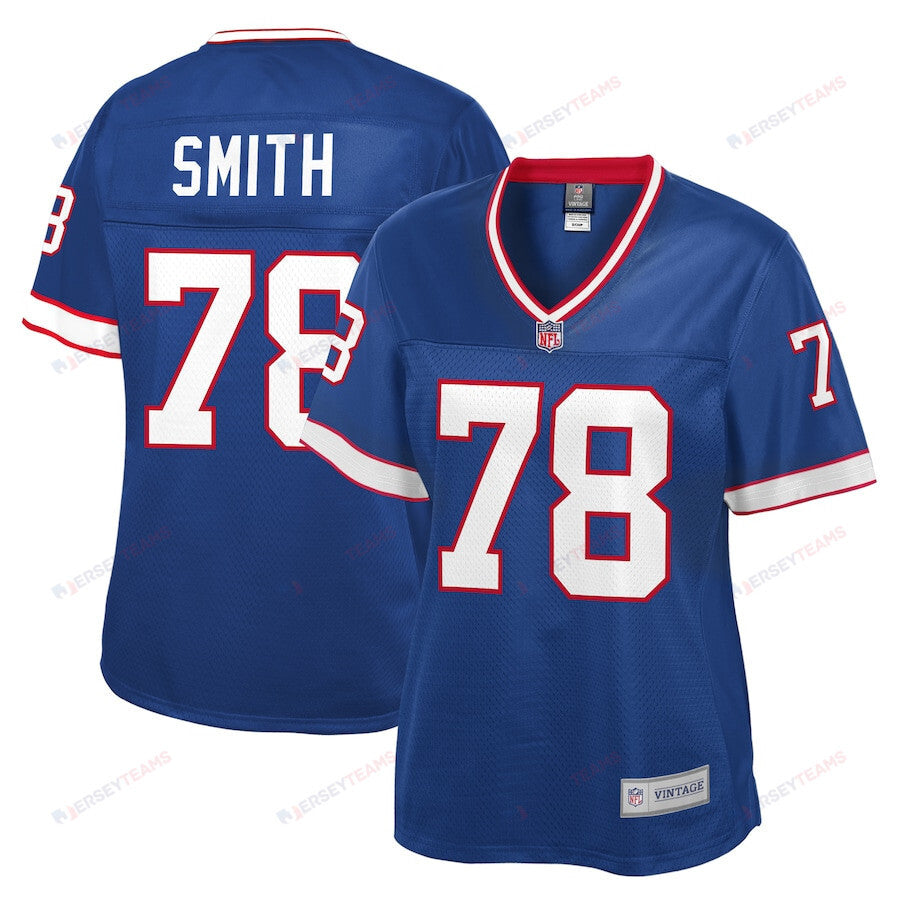 Bruce Smith 38 Buffalo Bills Pro Line Women Retired Jersey - Royal