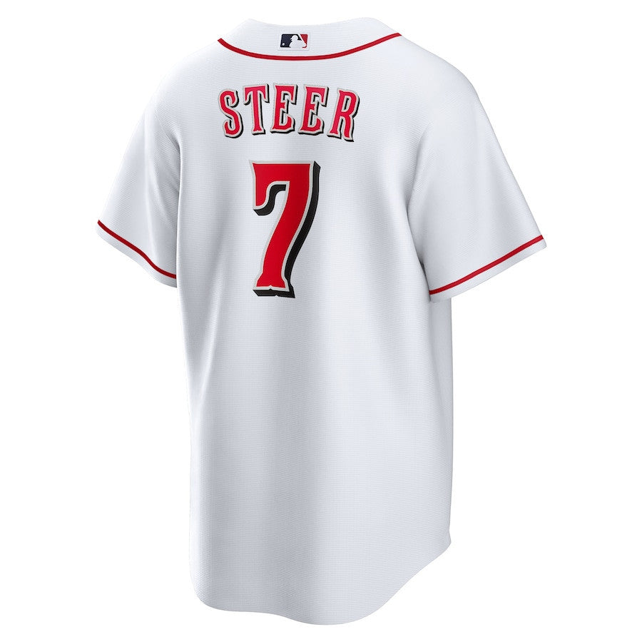 Spencer Steer 7 Cincinnati Reds Home Men Jersey - White