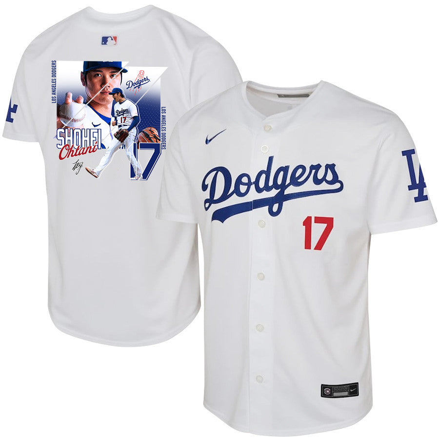 Shohei Ohtani 17 Los Angeles Dodgers Signed Greatest Sho On Earth 2023 Youth Home Jersey - White