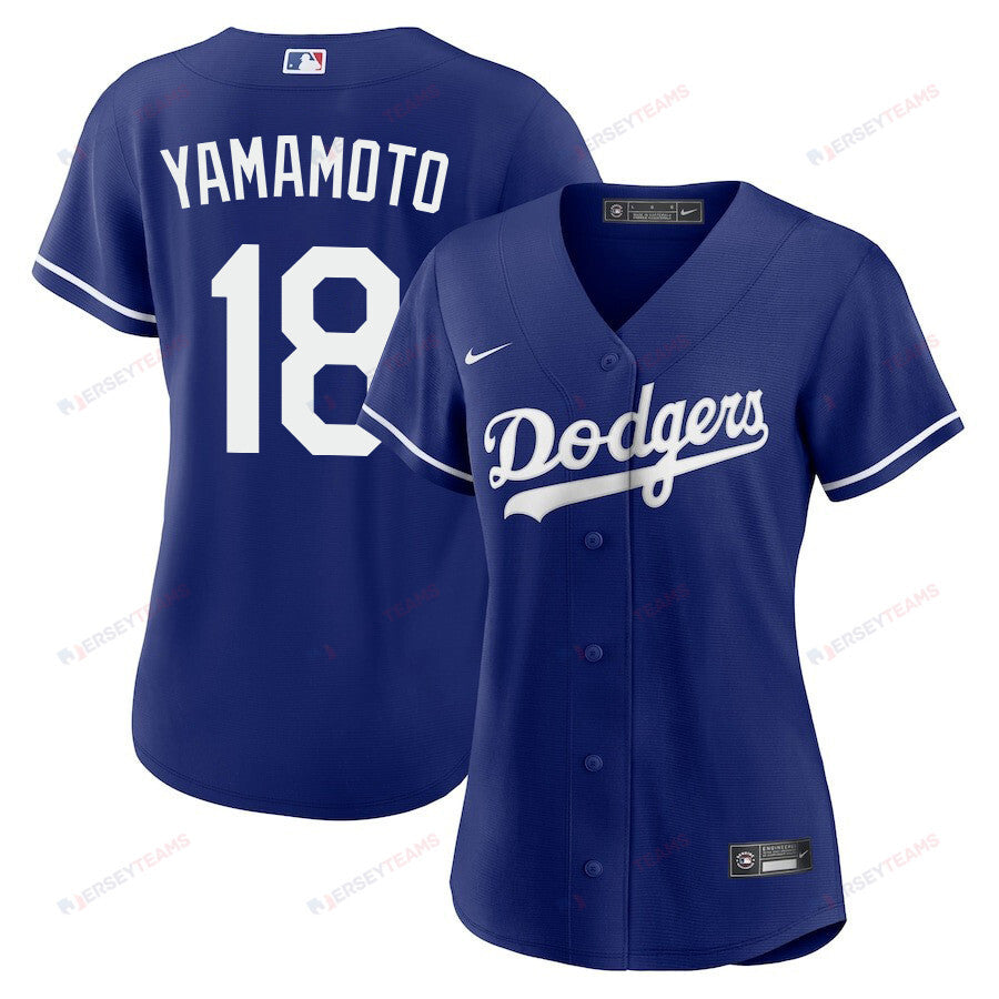 Yoshinobu Yamamoto 18 Los Angeles Dodgers Alternate Women Jersey - Royal