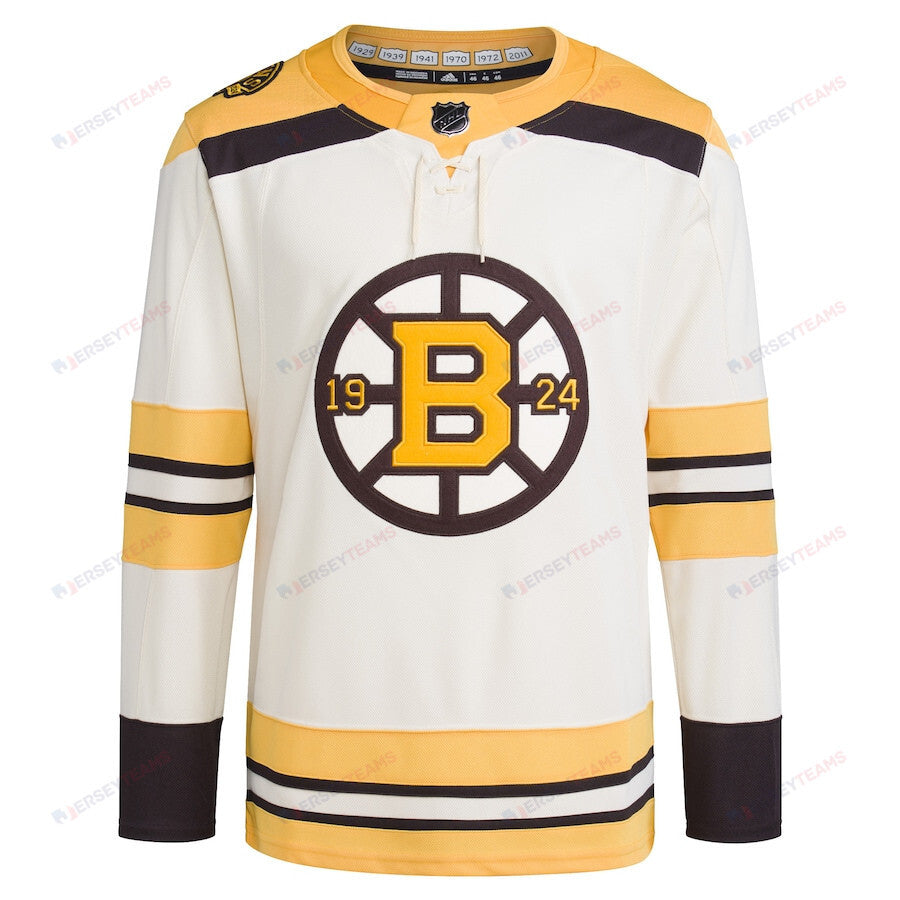 Boston Bruins 100th Anniversary Primegreen Men Jersey - Cream