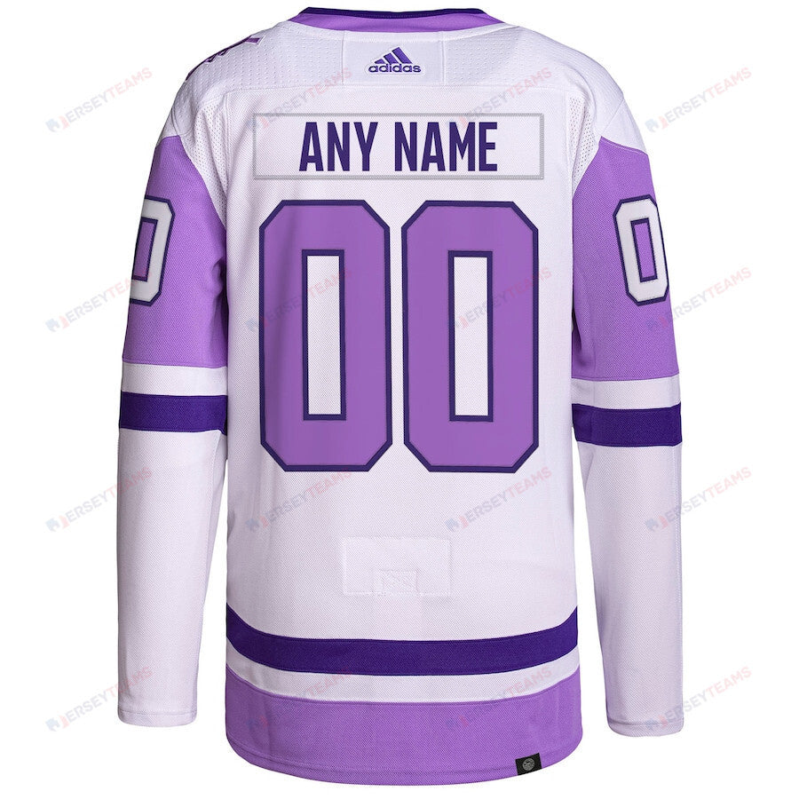 New York Islanders Hockey Fights Cancer Primegreen Custom Men Jersey - White/Purple