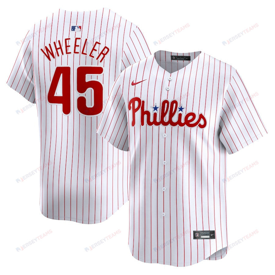 Zack Wheeler 45 Philadelphia Phillies Home Limited Player Men Jersey - White