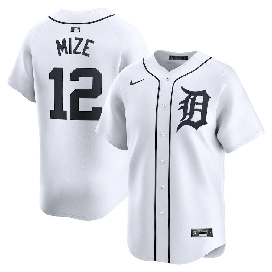 Casey Mize 12 Detroit Tigers Home Limited Player Men Jersey - White