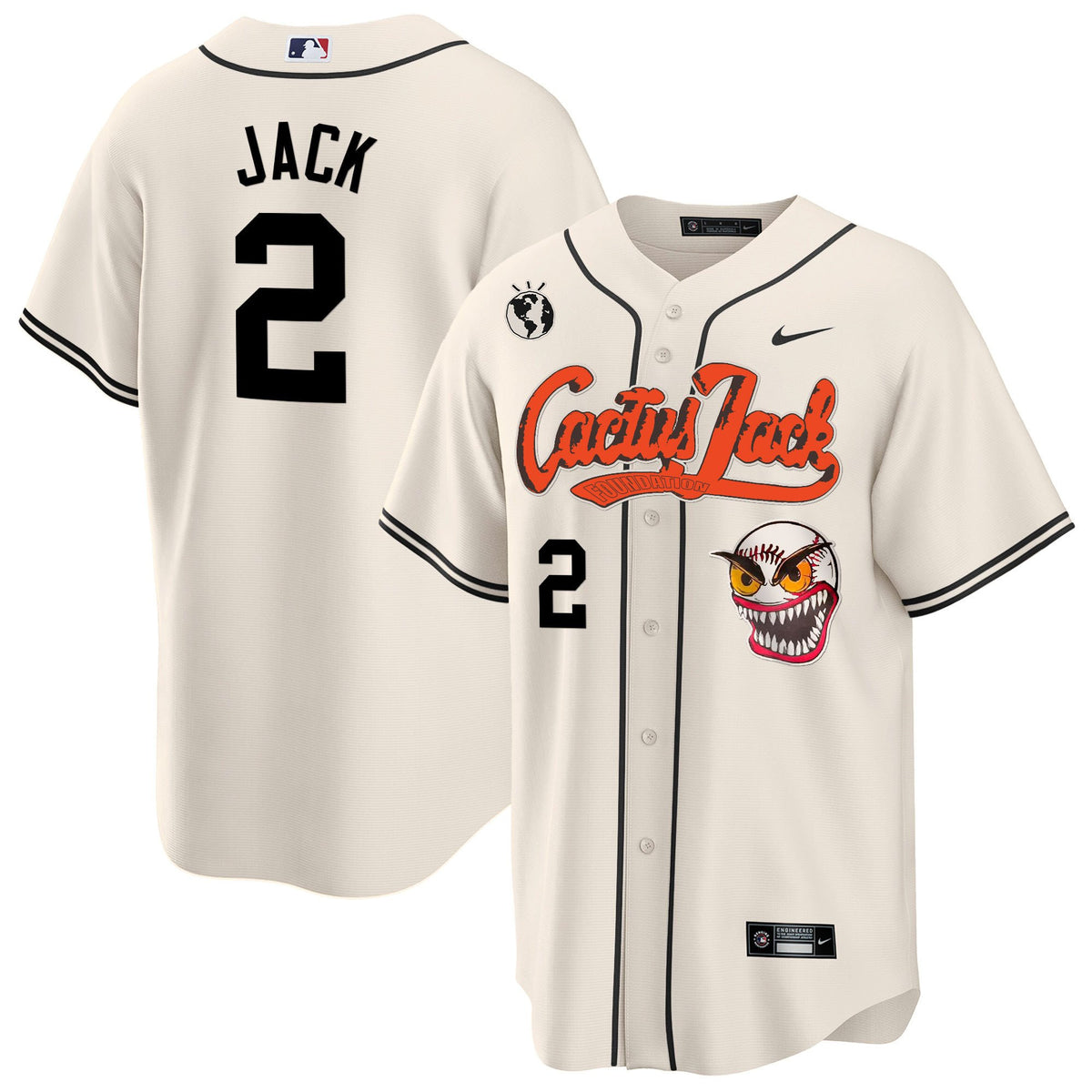 Jack 2 Houston Astros Cactus Jack Cream Jersey - Men