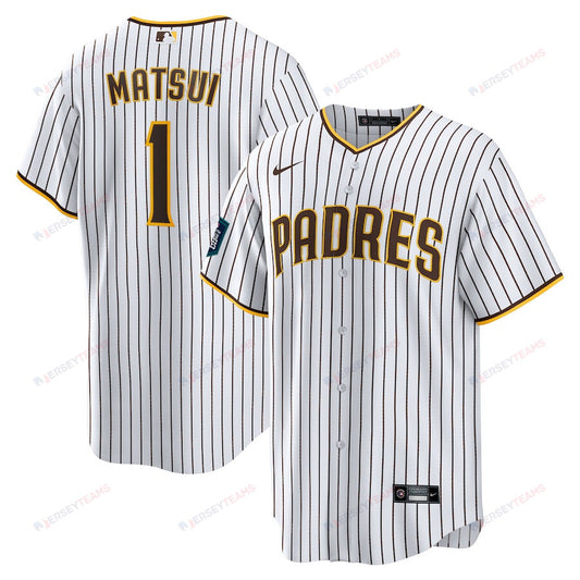 Yuki Matsui 1 San Diego Padres 2024 MLB World Tour Seoul Series Home Player Men Jersey - White