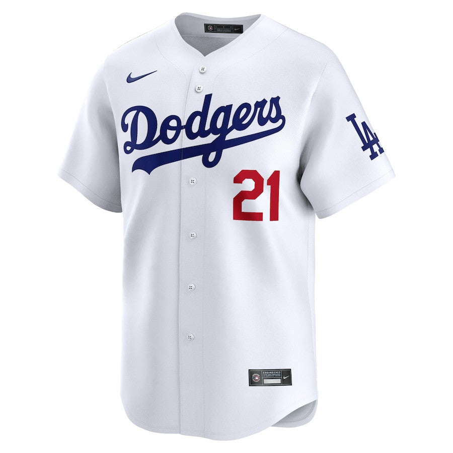 Walker Buehler 21 Los Angeles Dodgers Home Limited Men Jersey - White
