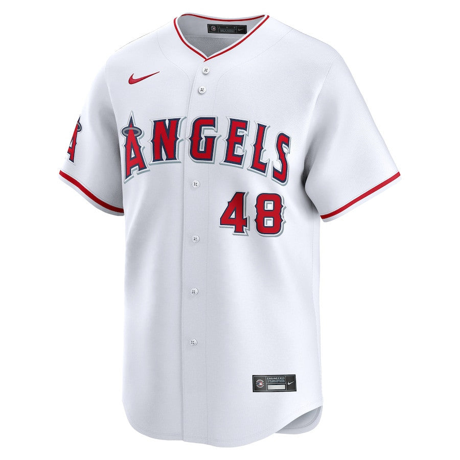 Reid Detmers 48 Los Angeles Angels Home Limited Player Men Jersey - White