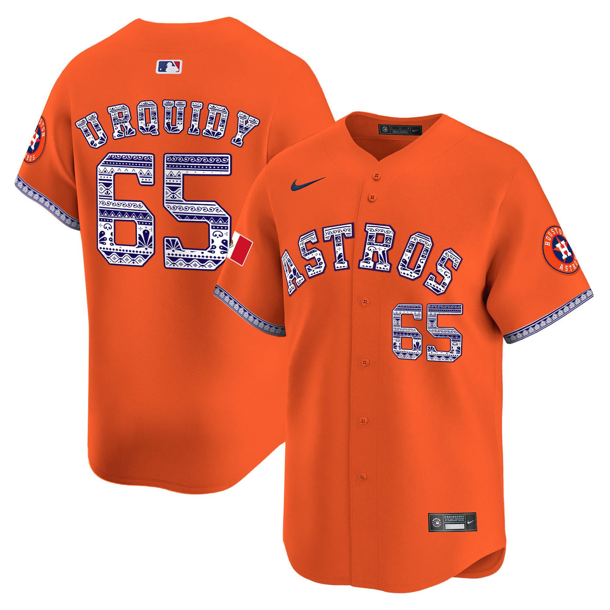 Jose Urquidy 65 Houston Astros Mexico Men Jersey - Orange