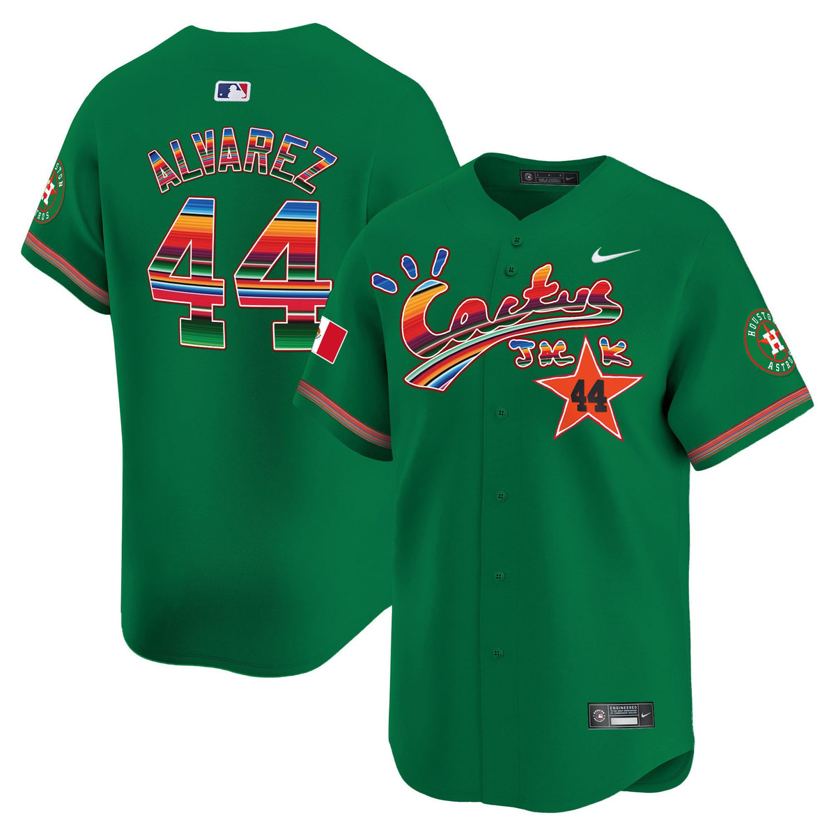 Yordan Álvarez 44 Houston Astros Mexico Cactus Jack Men Jersey - Green
