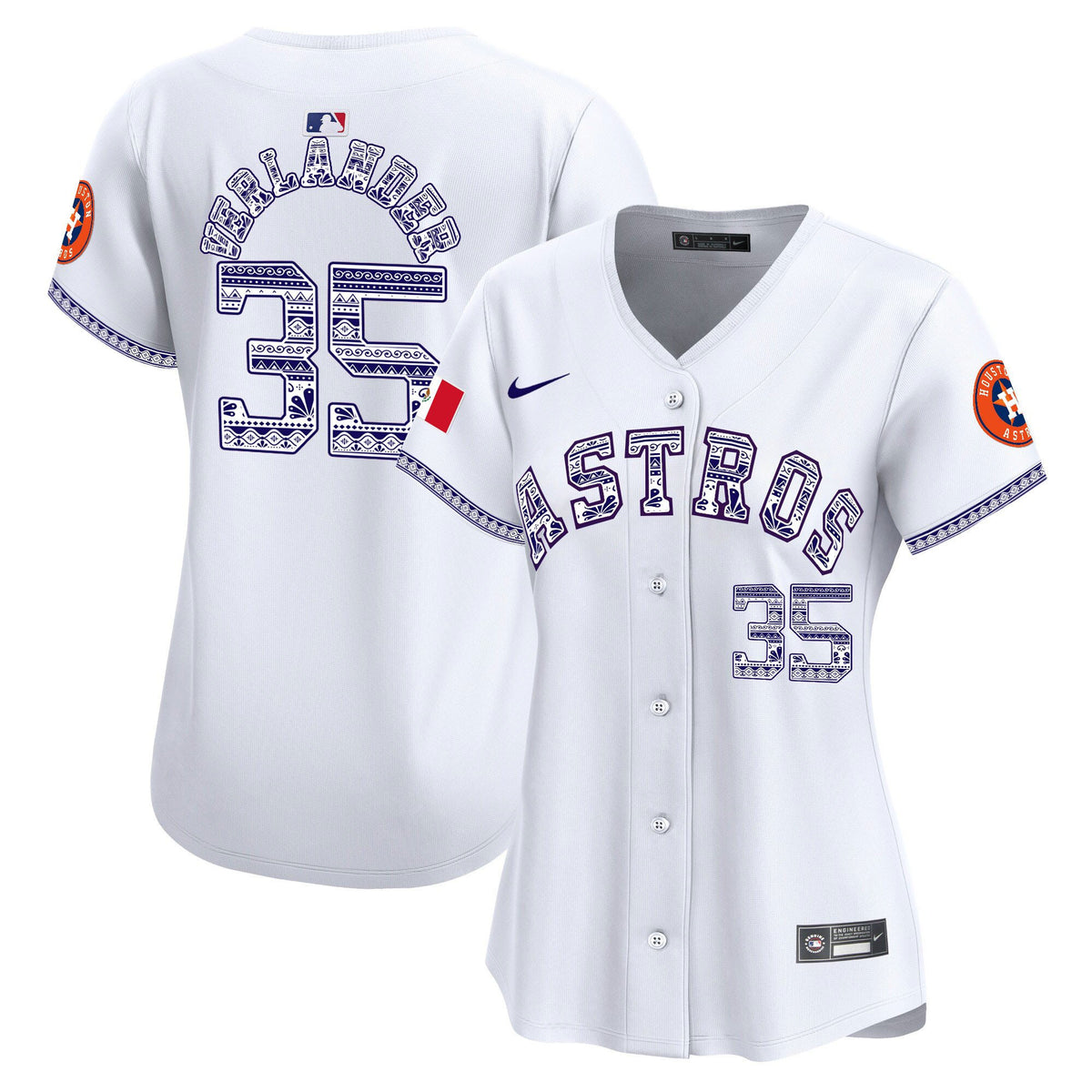 Justin Verlander 35 Houston Astros Mexico Women Jersey - White