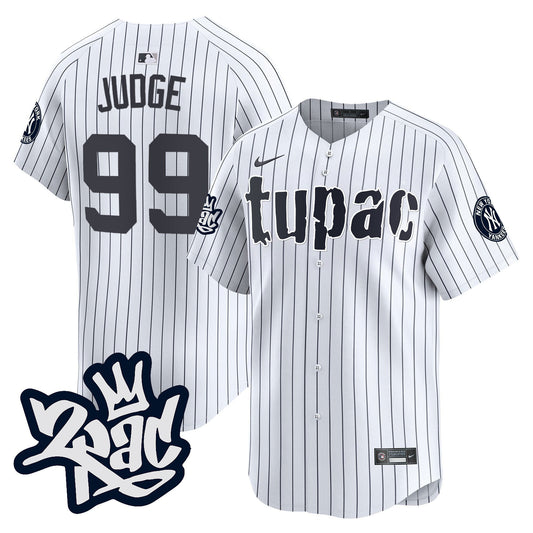 Aaron Judge 99 New York Yankees Tupac Shakur Men Jersey - White