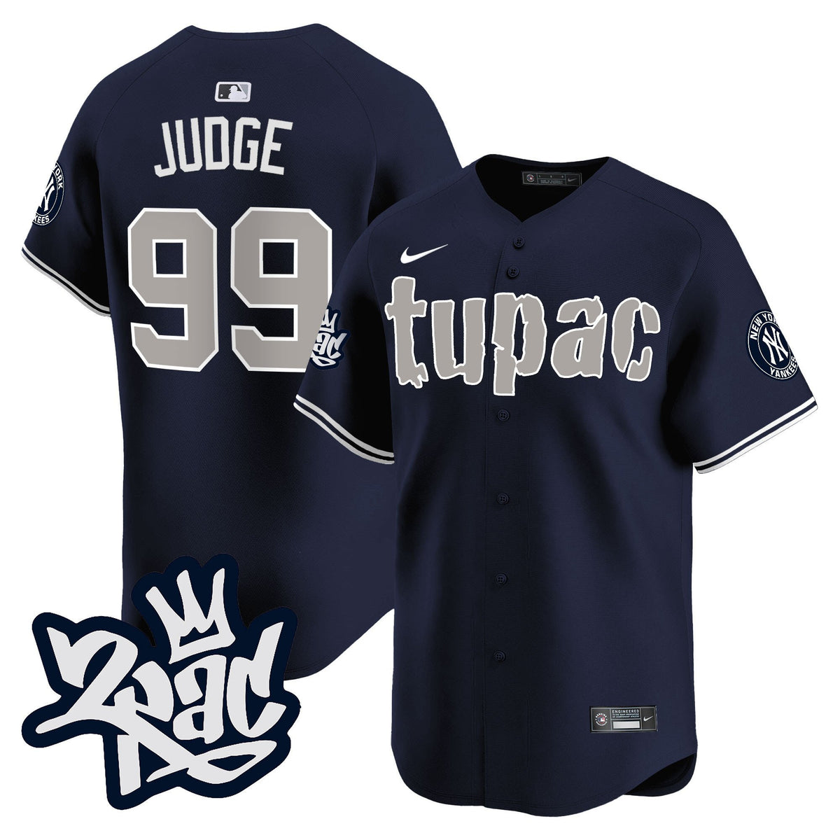 Aaron Judge 99 New York Yankees Tupac Shakur Men Jersey - Navy