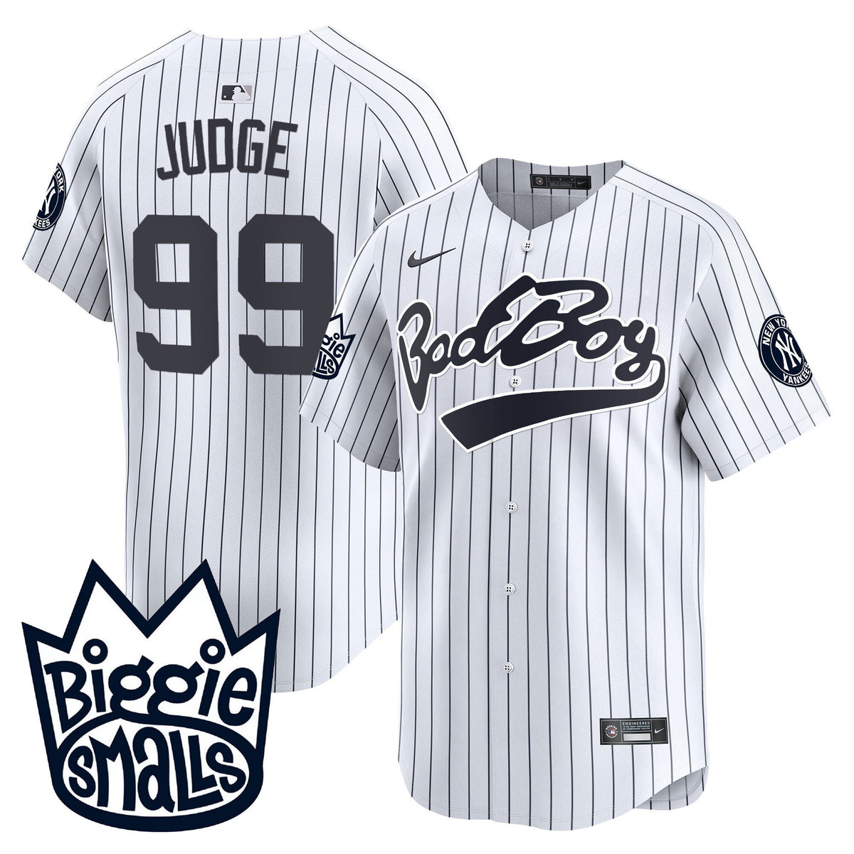 Aaron Judge 99 New York Yankees Biggie Smalls Men Jersey - White