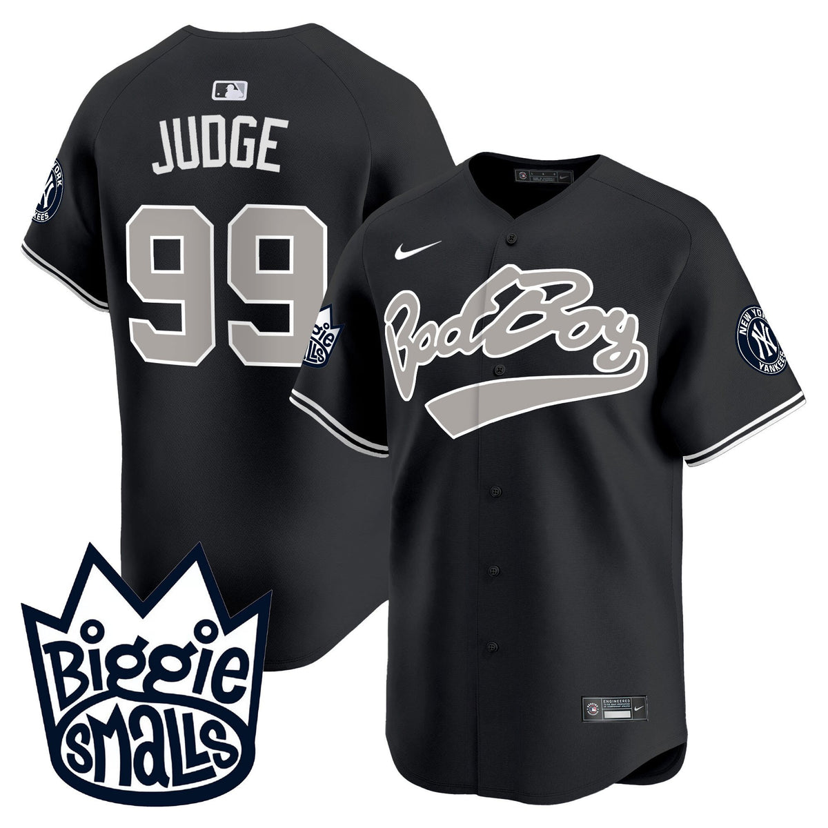 Aaron Judge 99 New York Yankees Biggie Smalls Men Jersey - Black