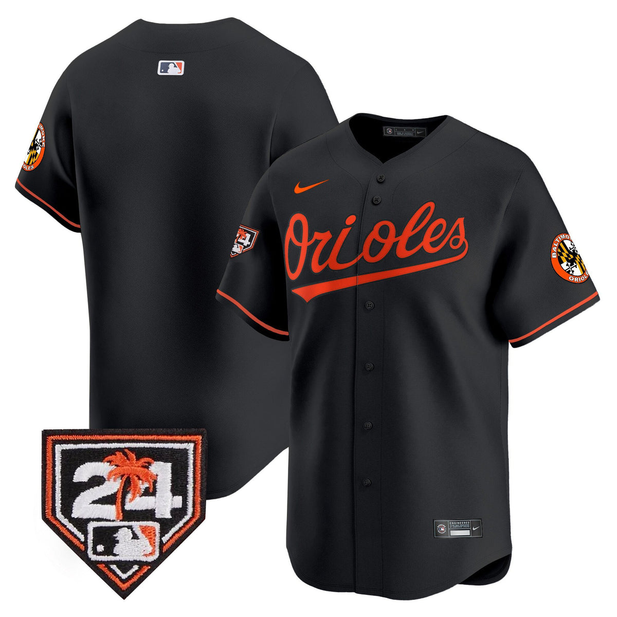 Baltimore Orioles 2024 Spring Training Patch Men Jersey - Black