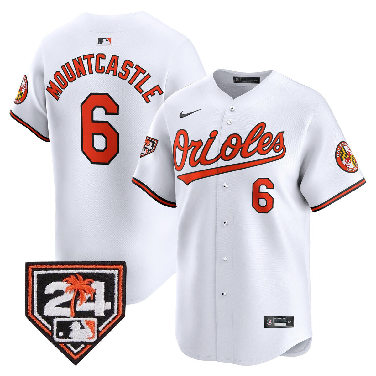Ryan Mountcastle 6 Baltimore Orioles 2024 Spring Training Patch Men Jersey - White