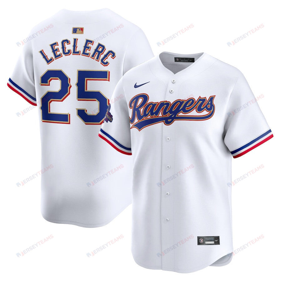 Jose Leclerc 25 Texas Rangers 2024 Gold Collection Limited Jersey - White
