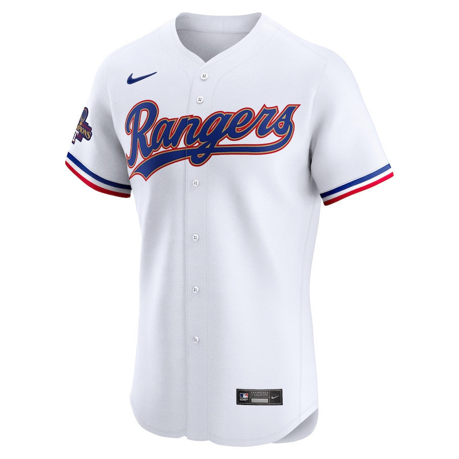 Evan Carter 32 Texas Rangers 2024 Gold Collection ELITE Player Jersey - White