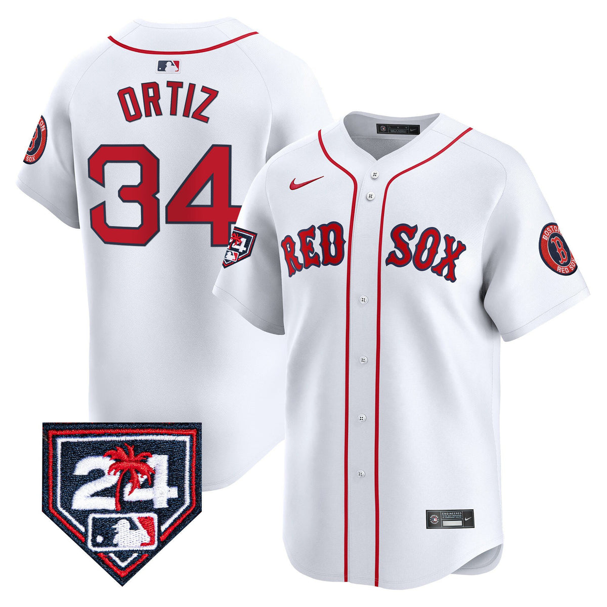 David Ortiz 34 Boston Red Sox 2024 Spring Training Men Jersey - White