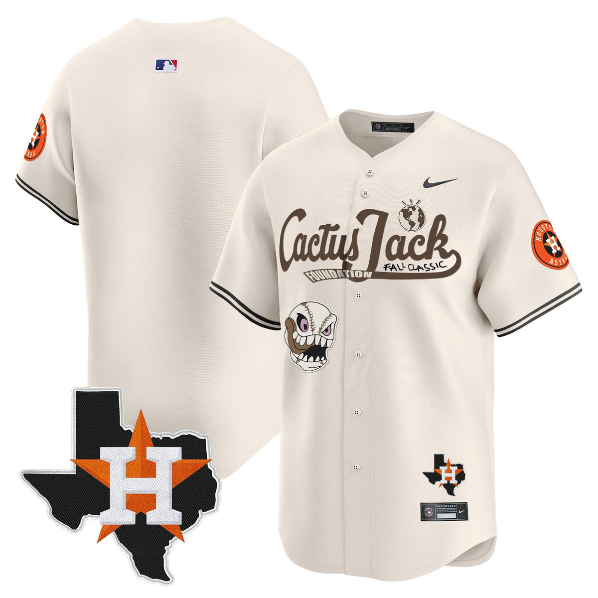 Houston Astros Cactus Jack Foundation Fall Classic Black Limited Jersey - Men