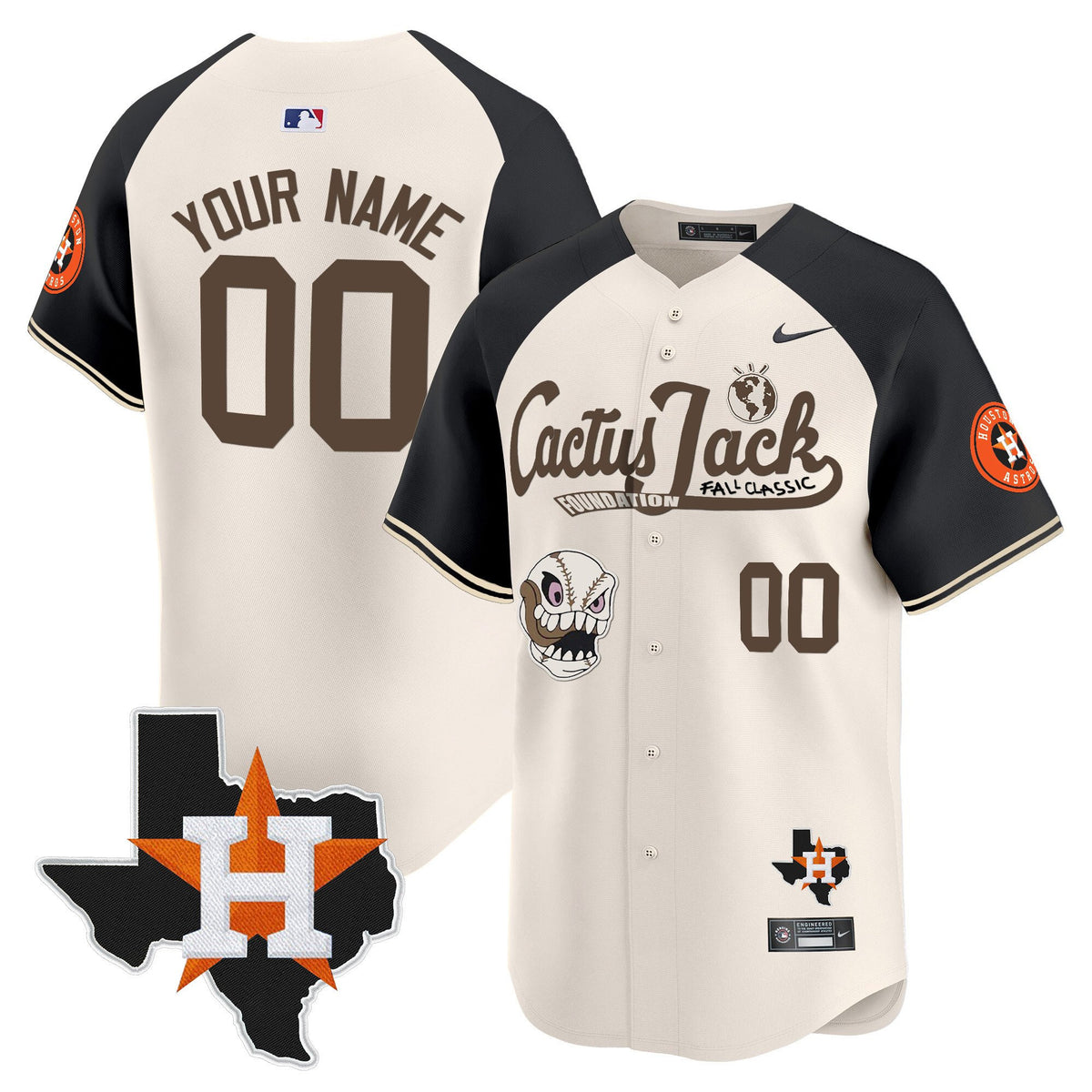 Houston Astros Cactus Jack Foundation Fall Classic Limited Jersey - Men, Customized