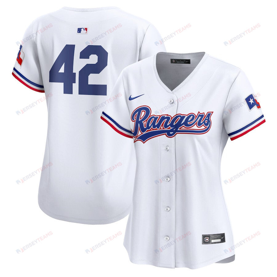 Texas Rangers 2024 Jackie Robinson Day Home Limited Women Jersey - White